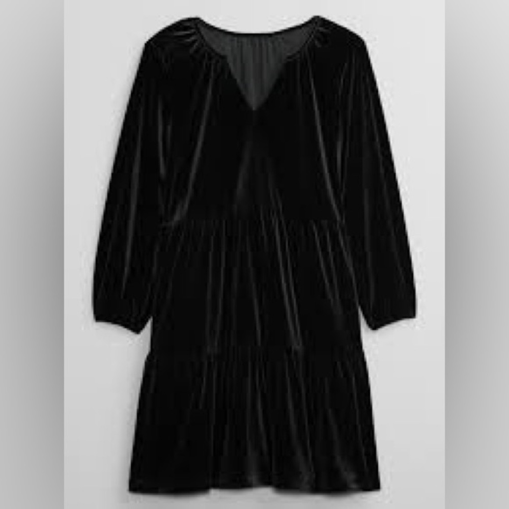 GAP Black tiered velvet mini dress 2 for $20